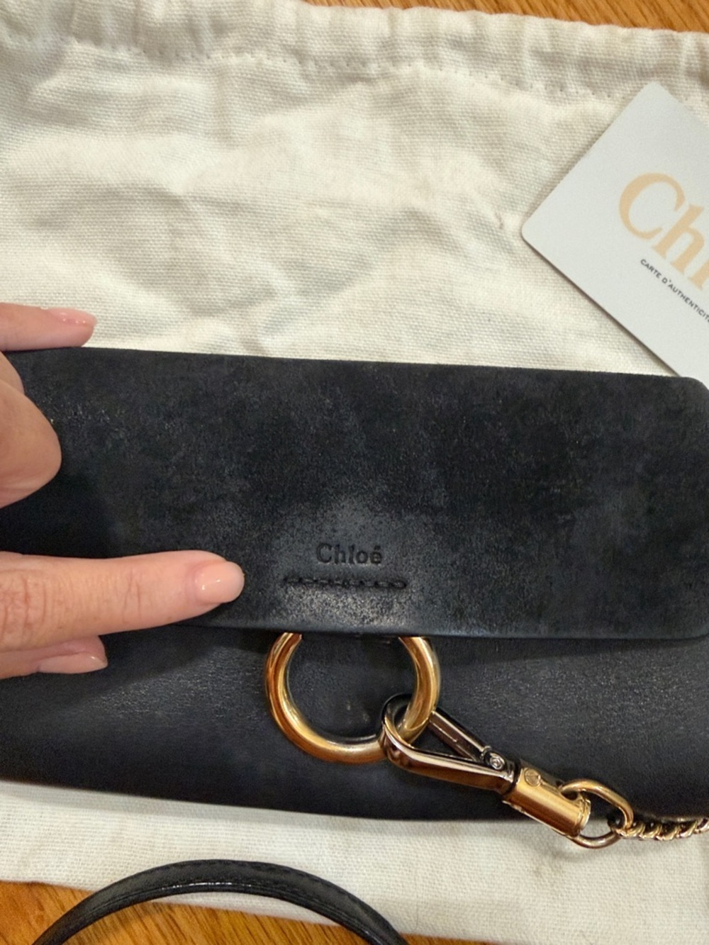 Authentic Chloe Faye Black Leather & Suede Crossbody Bag - Picture 2 of 8